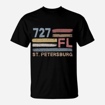 Retro St Petersburg Area Code 727 Residents State Florida T-Shirt | Crazezy UK