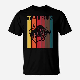 Retro Taurus Zodiac Sign April May Birthday Gift Taurus T-Shirt | Crazezy CA