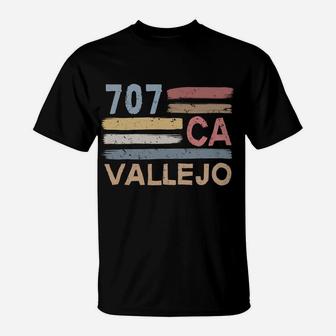 Retro Vallejo Area Code 707 Residents State California T-Shirt | Crazezy