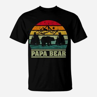 Retro Vintage Camping Lover Papa Bear Camper T-Shirt | Crazezy