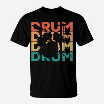 Retro Vintage Drumming Gift For Drummers T-Shirt | Crazezy