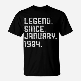 Retro Vintage January 1984 Tee Legend 37Th Birthday Gift T-Shirt | Crazezy UK