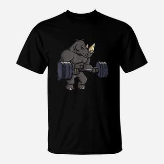 Rhinoceros Powerlifting Weightlifting Gym Rhino Lovers T-Shirt | Crazezy AU