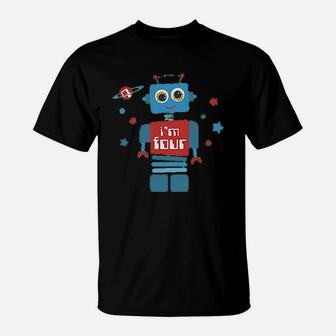Robot 4Th Birthday T-Shirt | Crazezy UK