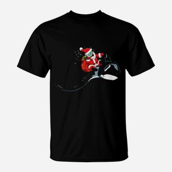 Rochen Weihnachten Xmas Weihnachtsmann Auf Manta Ray T-Shirt - Monsterry