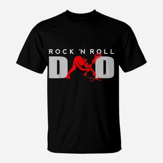 Rock N Roll Dad Fathers Day - Vintage Guitar Player Gift T-Shirt | Crazezy UK