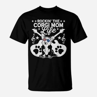 Rockin The Corgi Dad Life Dog Lover Guitar Musician T-Shirt | Crazezy
