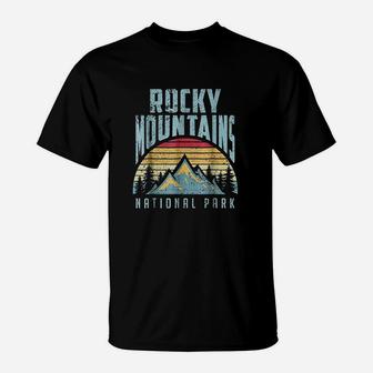 Rocky Mountains National Park Colorado Vintage Retro T-Shirt | Crazezy