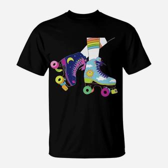 Roller Girl Vintage Seventies 70'S Cool Retro Skates Skating Sweatshirt T-Shirt | Crazezy