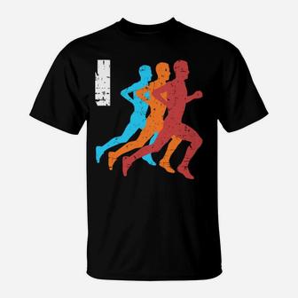 Run More Worry Less Running Motivation Runner Men Silhouette T-Shirt | Crazezy