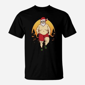 Running Santa And Running T-Shirt - Monsterry