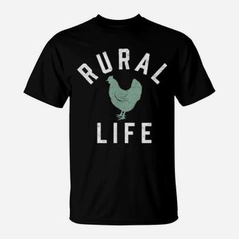 Rural Life Chicken Hen Farmer Retro Distressed T-Shirt - Monsterry AU