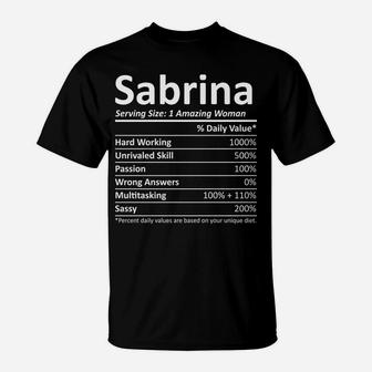 Sabrina Nutrition Personalized Name Funny Christmas Gift T-Shirt | Crazezy DE