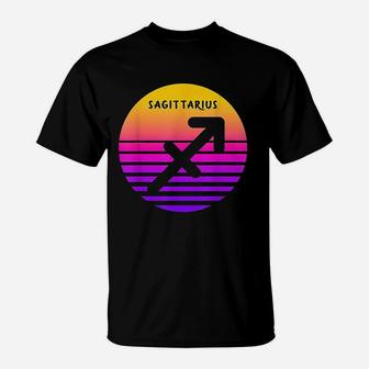 Sagittarius Vintage Sunset Retro Sagittarius Birthday T-Shirt | Crazezy