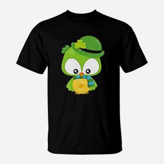 Saint Patricks Day Owl Green Owl T-Shirt | Crazezy UK