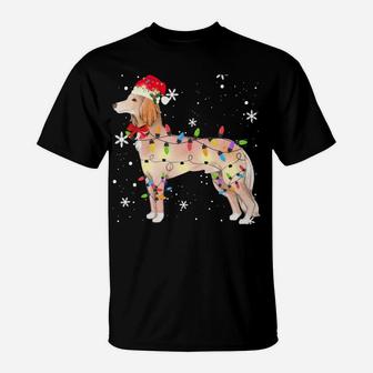 Saluki Dog Christmas Light Xmas Mom Dad Gifts T-Shirt | Crazezy DE