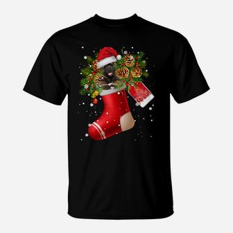 Santa Akita In Christmas Sock Pajama Sweatshirt T-Shirt | Crazezy AU