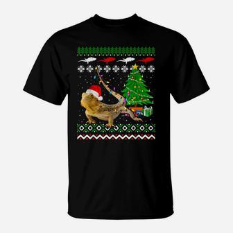 Santa Bearded Dragon Christmas Ugly Sweater Bearded Dragon T-Shirt | Crazezy CA