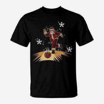 Santa Claus Plays Bowling - Xmas Gift For Your Bowling Team T-Shirt | Crazezy CA
