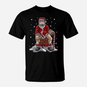 Santa Claus Poops In The Chimney - Christmas Retaliation T-Shirt | Crazezy