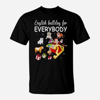 Santa Outfits English Bulldog For Everybody Xmas Gifts Doggy T-Shirt - Monsterry DE