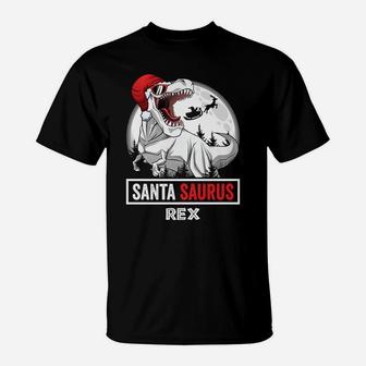 Santa Saurus Rex Shirt For Boys Girls Kids T-Rex Gifts Xmas T-Shirt | Crazezy