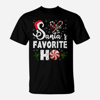 Santa's Favorite Ho Christmas Funny Santa Saying Men Women T-Shirt | Crazezy UK