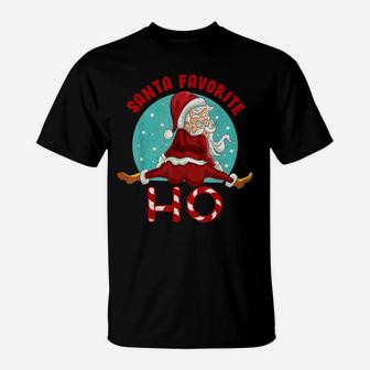 Santas Favorite Ho Santa Favourite Ho Funny Girls Christmas T-Shirt | Crazezy