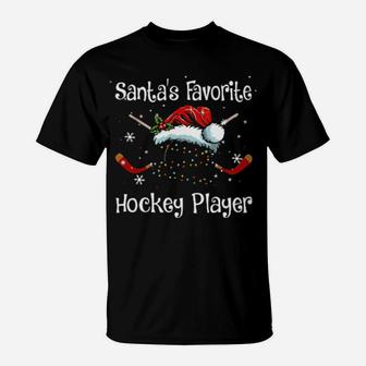 Santas Favorite Hockey Player T-Shirt - Monsterry UK