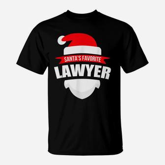Santa's Favorite Lawyer Funny Christmas Shirt T-Shirt | Crazezy
