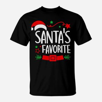 Santa's Favorite Math Teacher Funny Santa Christmas Gift T-Shirt | Crazezy