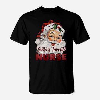 Santa's Favorite Nurse T-Shirt - Monsterry