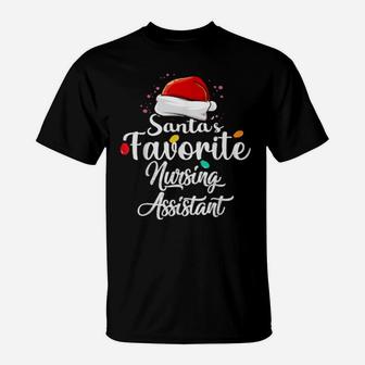 Santa's Favorite Nursing Assistant Cute Xmas Party T-Shirt - Monsterry
