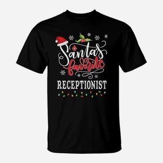 Santa's Favorite Receptionist Funny Christmas Xmas Hat Sweatshirt T-Shirt | Crazezy UK