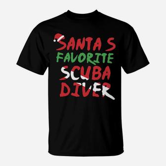 Santa's Favorite Scuba Diver T-Shirt - Monsterry