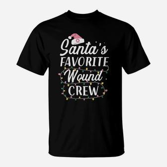 Santas Favorite Wound Crew Nursing T-Shirt - Monsterry