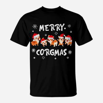 Santa's Hat Merry Corgmas Cute Santa Gorgi Christmas Xmas T-Shirt | Crazezy CA