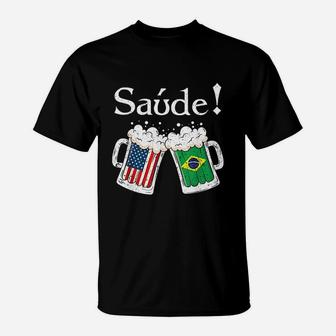 Saude American Brazilian Flag T-Shirt | Crazezy DE