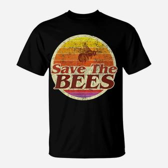 Save The Bees Tshirt Women Men Vintage Retro Distressed Gift T-Shirt | Crazezy CA