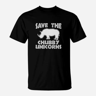 Save The Chubby Unicorns Funny Rhino Deluxe Soft T-Shirt | Crazezy CA