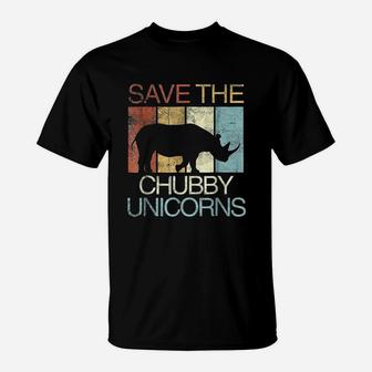 Save The Chubby Unicorns Retro Vintage Colors T-Shirt | Crazezy