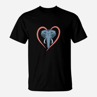 Schützt Die Elefanten In Africa Herz Liebe T-Shirt - Seseable