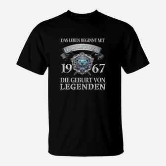 Schwarzes Herren-T-Shirt 1967 Geburt von Legenden - Retro Geburtstagsdesign - Seseable