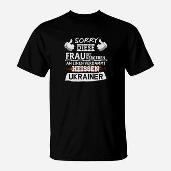 Schwarzes T-Shirt Ukrainer Stolz Spruch, Patriotisches Hemd - Seseable