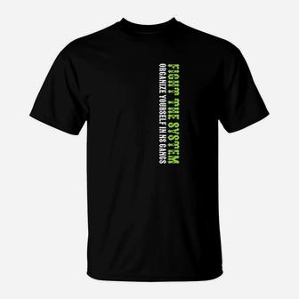 Schwarzes T-Shirt, Vertikaler Spruch für Systemprogrammierer - Seseable