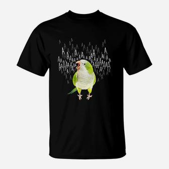 Screaming Green Quaker Parrot T-Shirt | Crazezy
