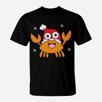 Sea Crab Christmas Crab With Santa Hat Crab Christmas T-Shirt | Crazezy