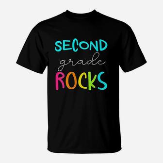 Second Grade Rocks Team 2Nd Grade Teacher T-Shirt | Crazezy