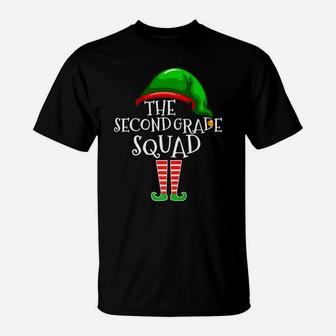 Second Grade Squad Elf Matching Group Christmas Gift Teacher T-Shirt | Crazezy