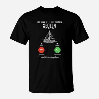 Segler Humor T-Shirt: Anruf vom Wind – Für Segelbegeisterte - Seseable
